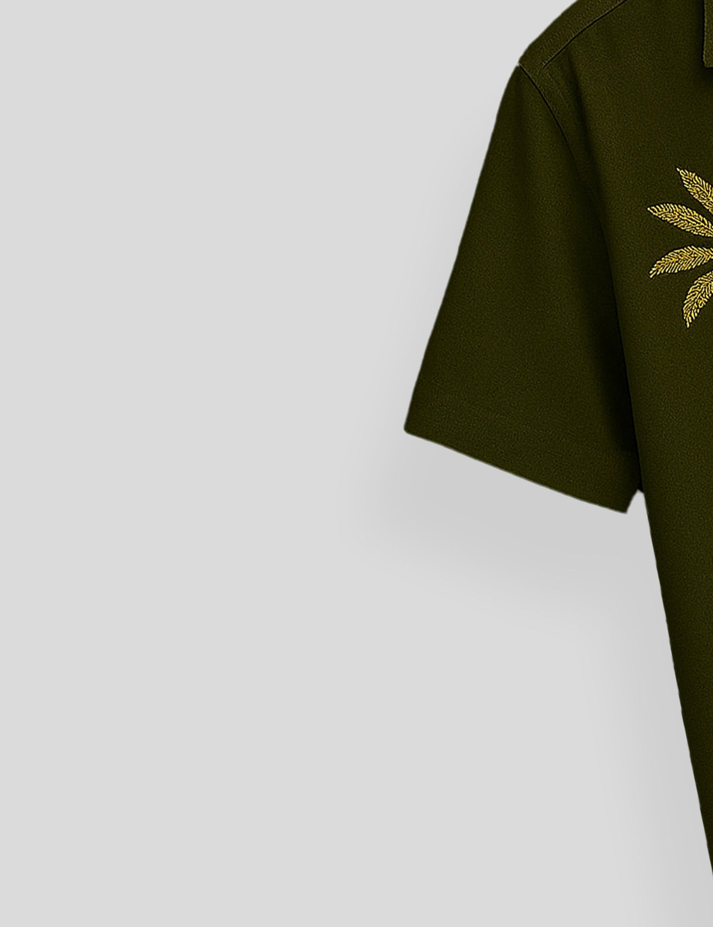 Green Coconut Tree Printed Mens Premium Cotton Half Sleeve Shirt - XPST