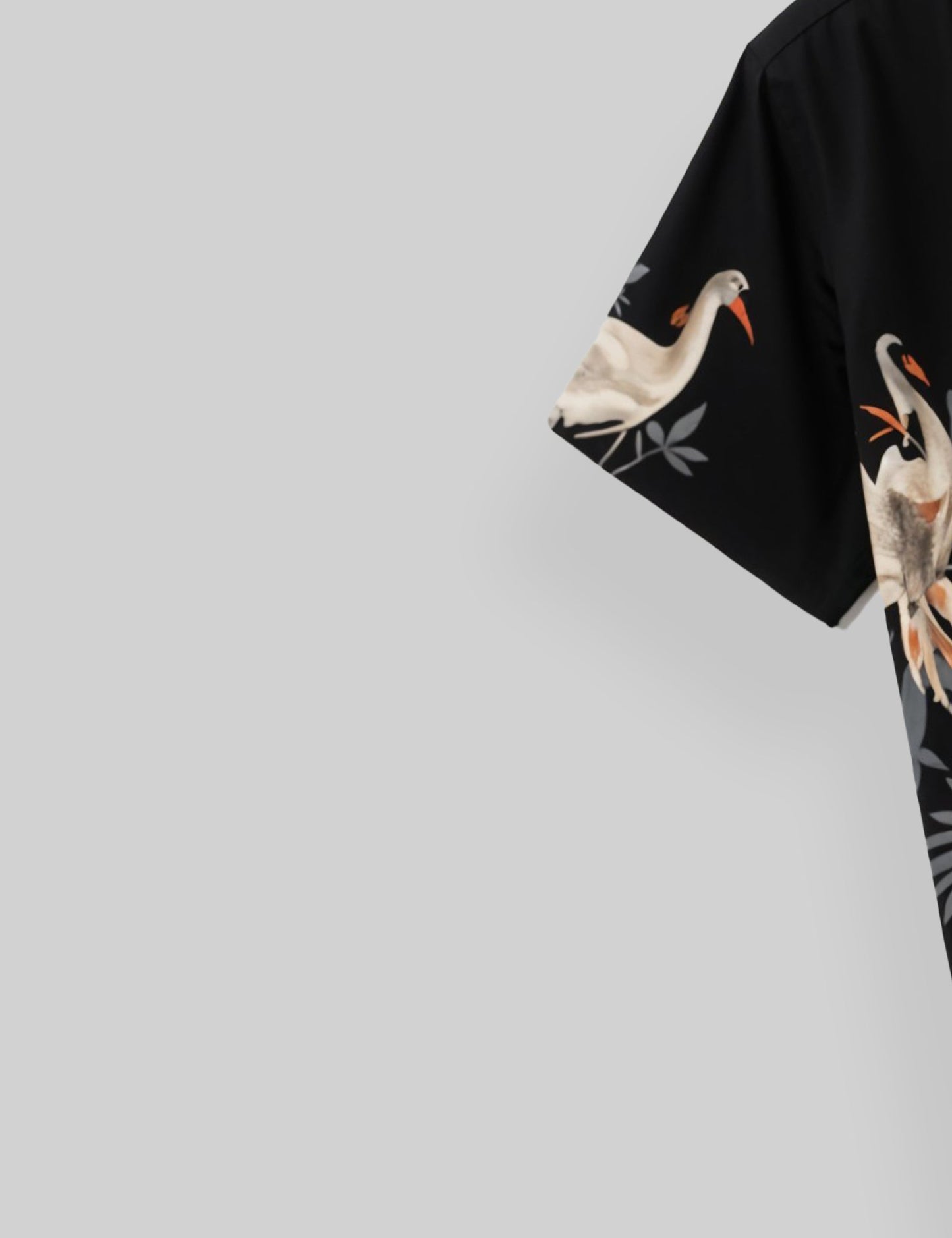 Black Flamingo Printed Classic Half Sleeve Shirt for Men Soft Cotton - XPST