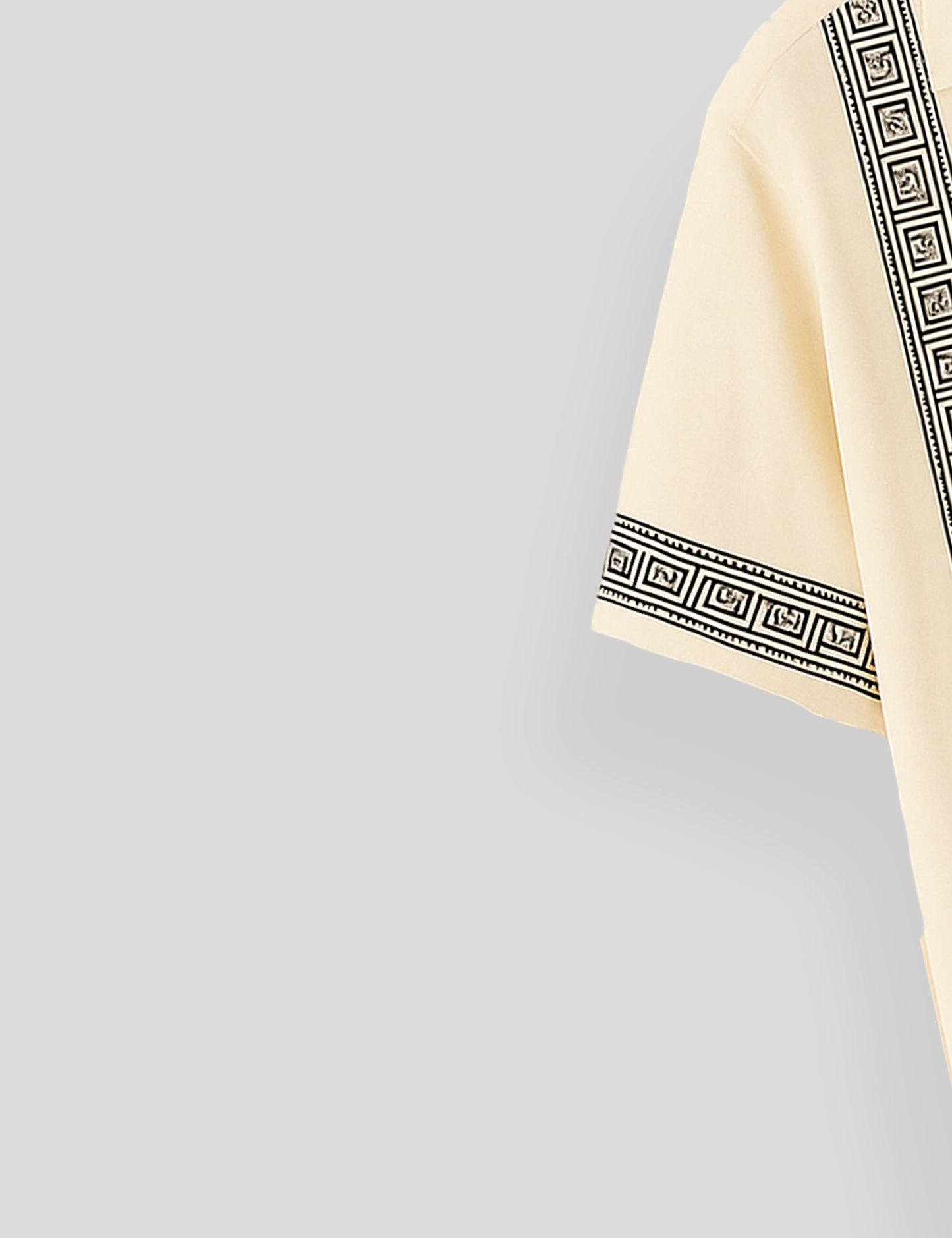 Cream Square Pattern SmartFit Mens Cotton Shirt Half Sleeves - XPST