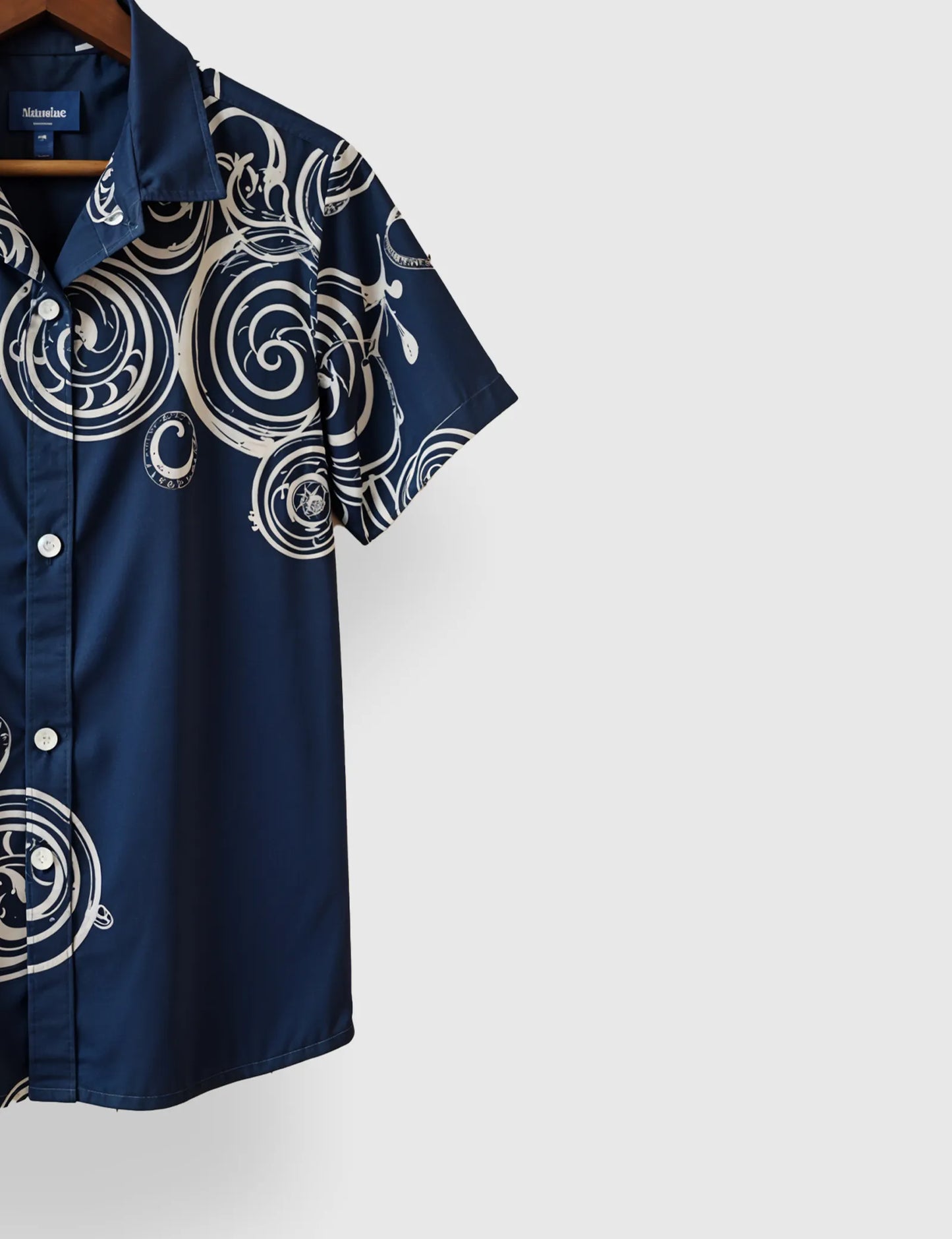 Blue Geometry Men's Half Sleeves Printed Shirt Exclusive