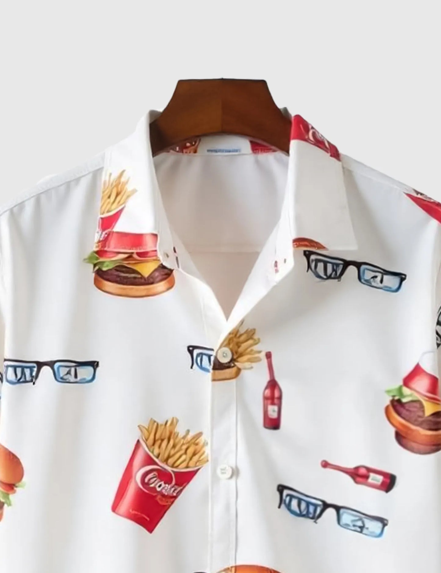 Burger and Fries Men's Half Sleeves Printed Shirt Exclusive