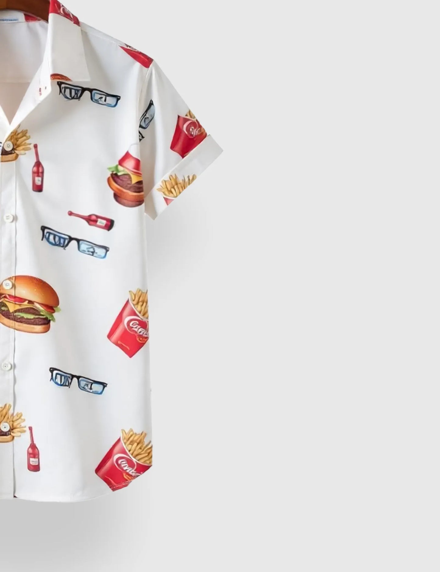 Burger and Fries Men's Half Sleeves Printed Shirt Exclusive