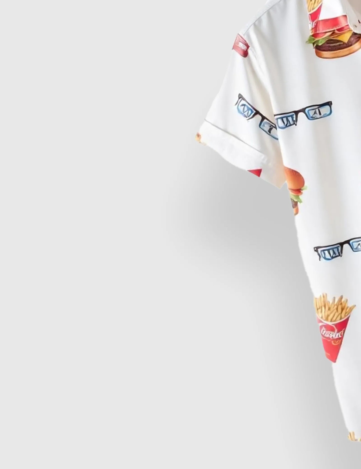Burger and Fries Men's Half Sleeves Printed Shirt Exclusive