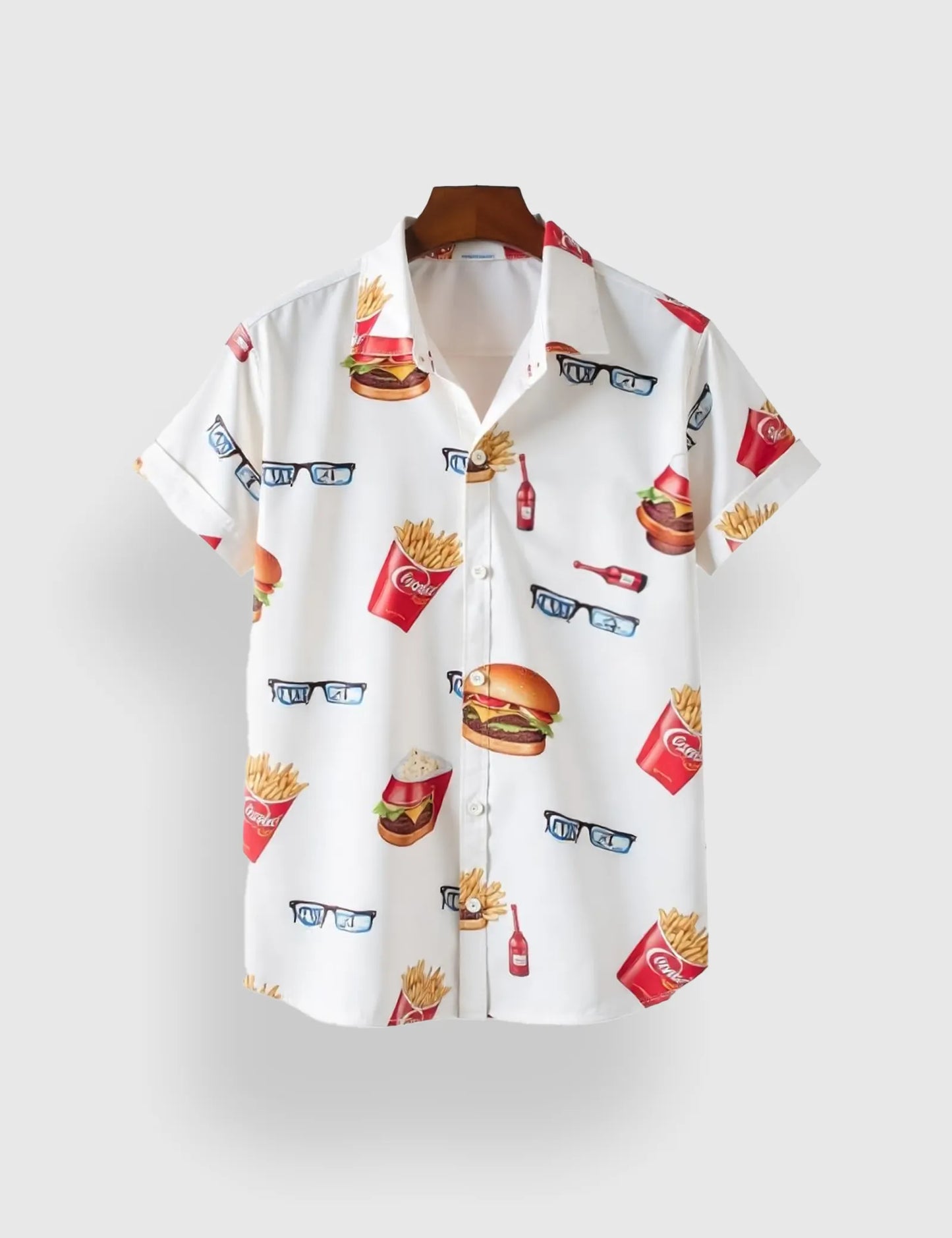 Burger and Fries Men's Half Sleeves Printed Shirt Exclusive