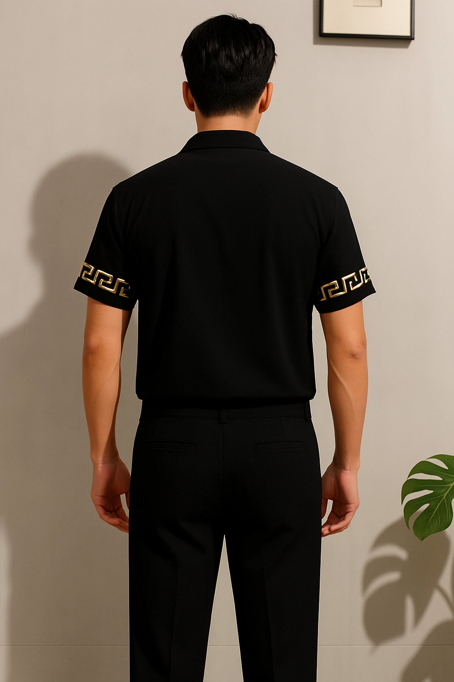 Black Border Men's Casual Half Sleeve Shirt and Trouser Co-ord Set