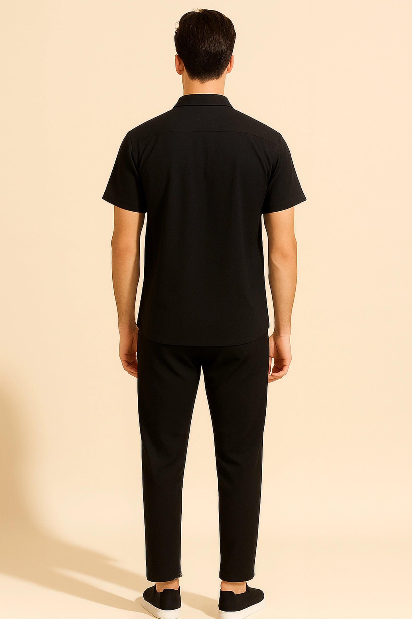 Black Design Men's Casual Half Sleeve Shirt and Trouser Co-ord Set