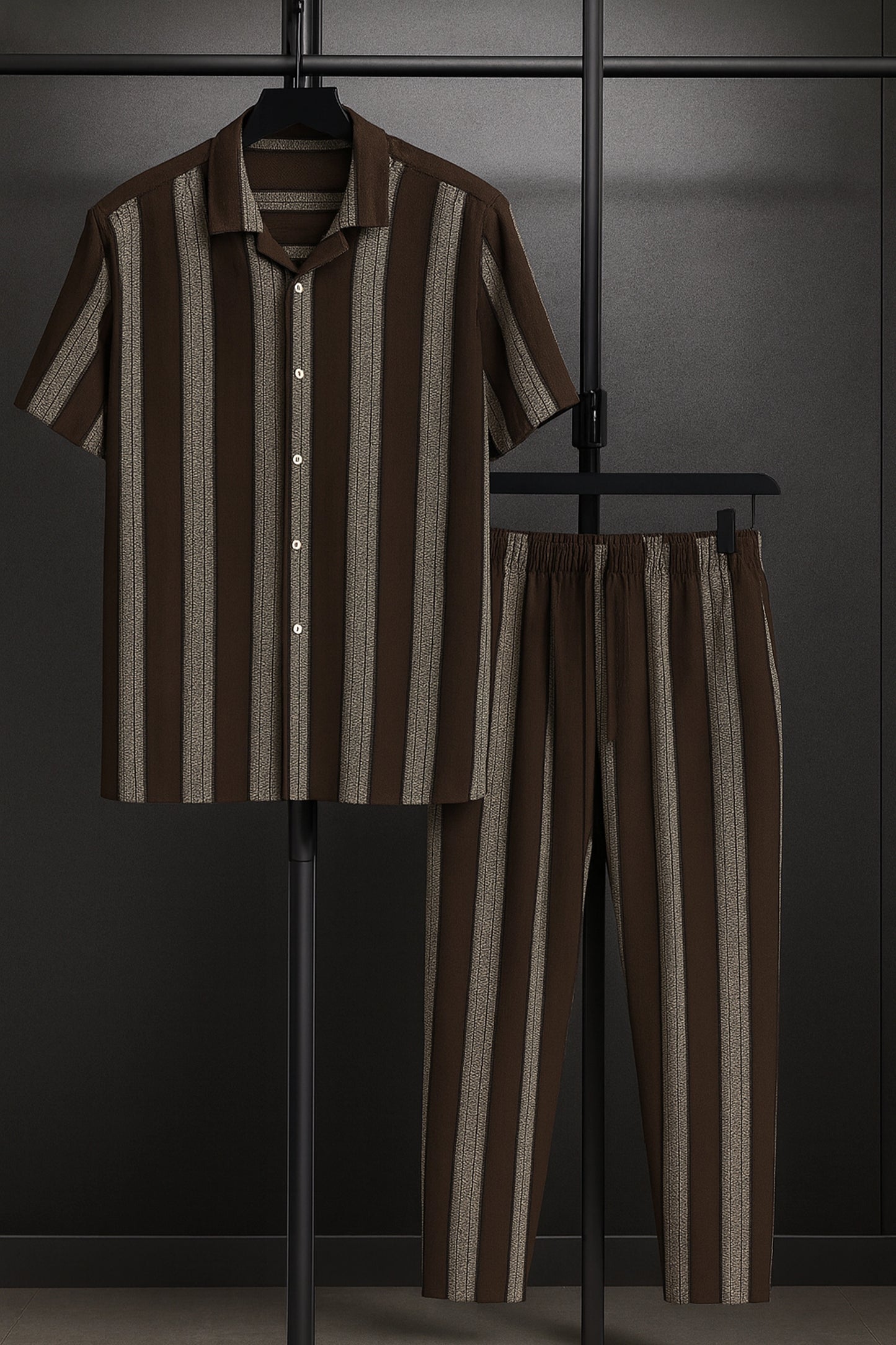 Brown Line Men's Casual Half Sleeve Shirt and Trouser Co-ord Set