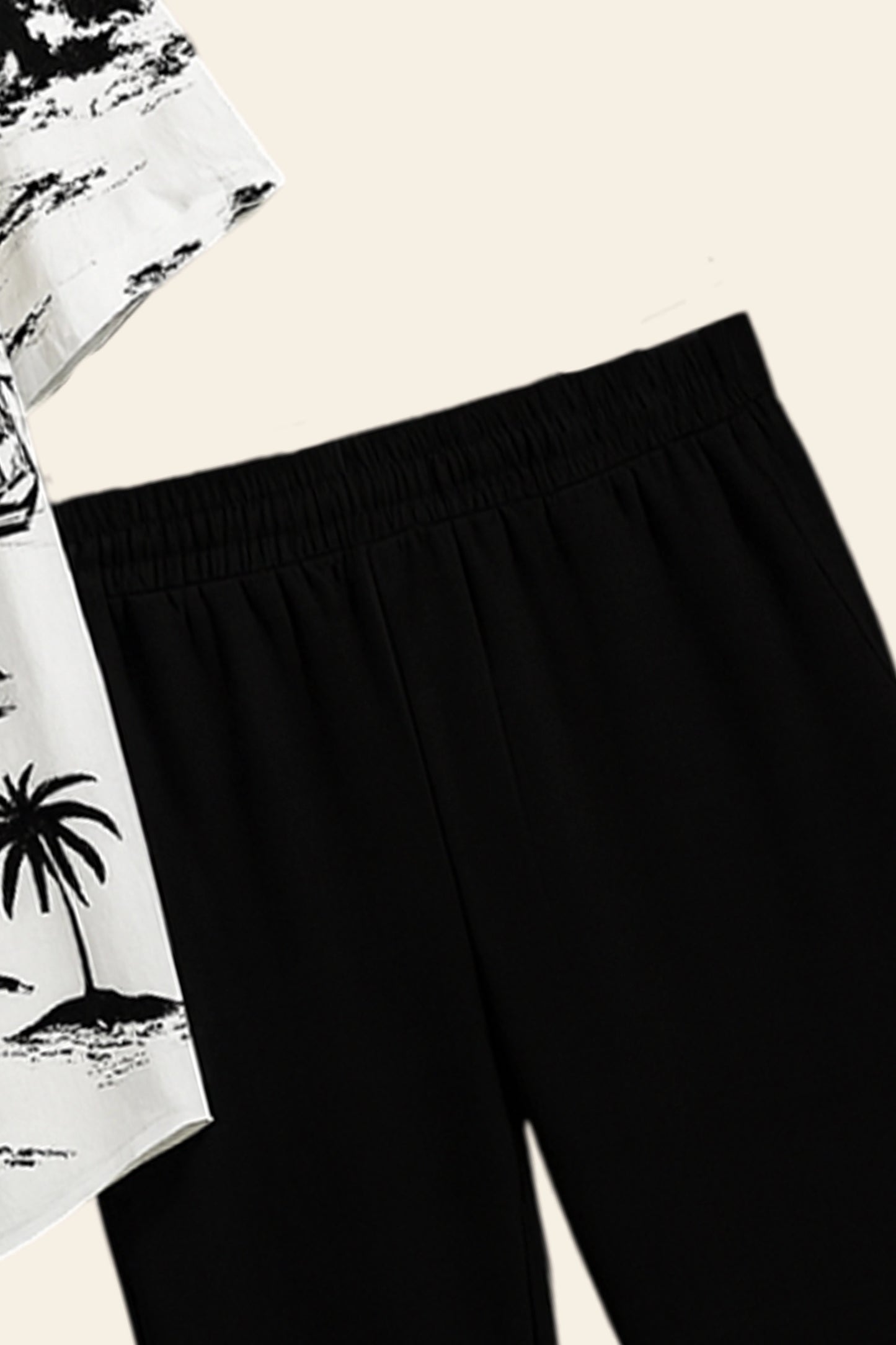 White Beach Men's Casual Half Sleeve Shirt and Trouser Co-ord Set