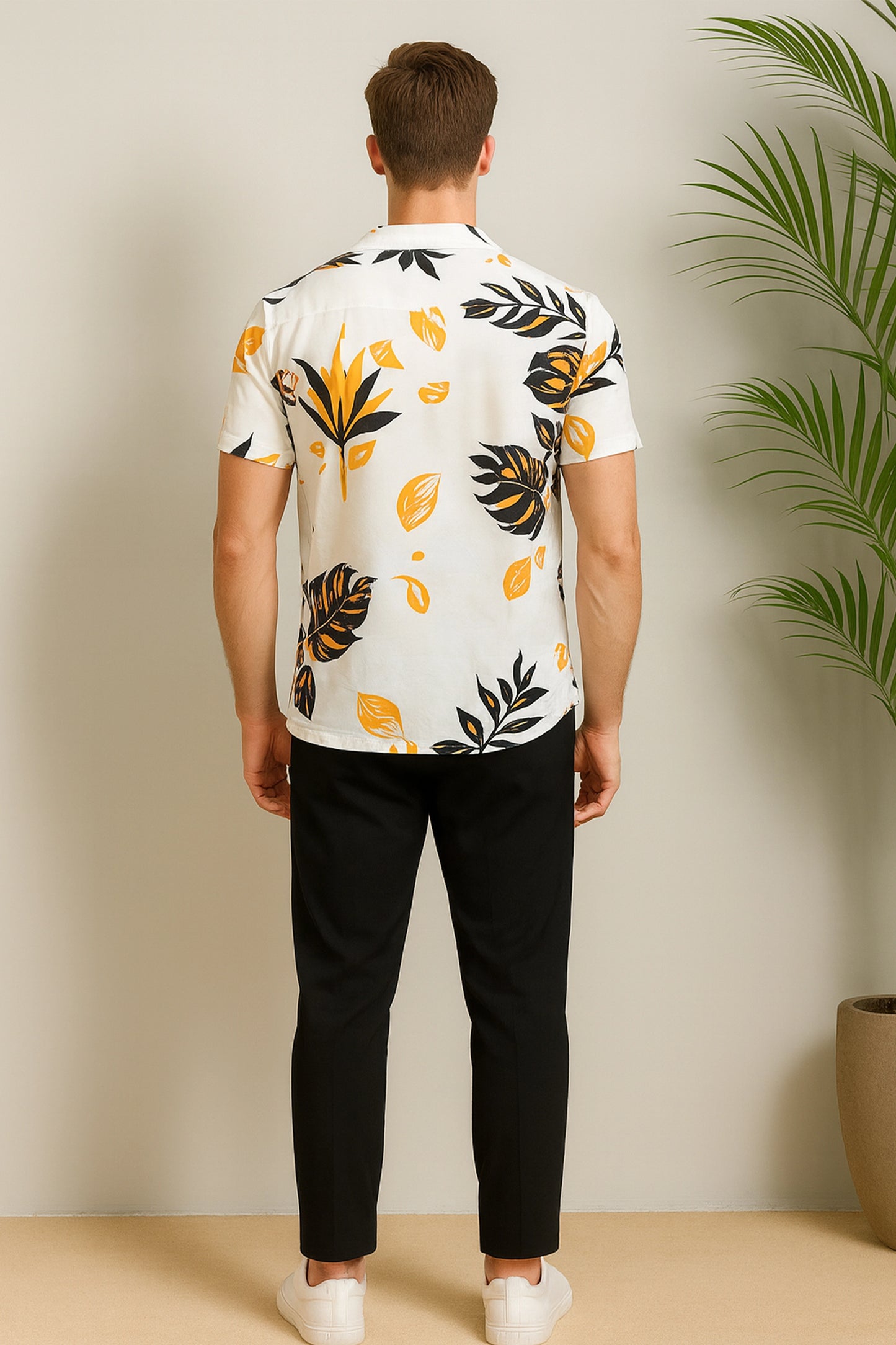 Yellow Leaf Men's Casual Half Sleeve Shirt and Trouser Co-ord Set