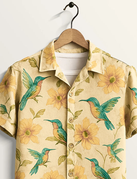 Blue Sparrow Printed Regular Fit Cotton Staple for Men - XPST