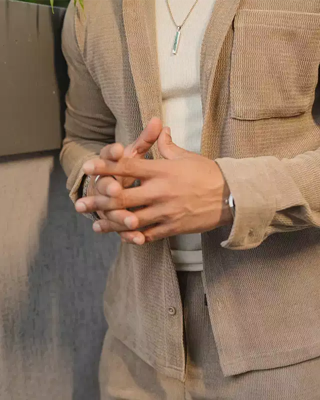 Khaki Color Luxury Korean Style Full Co-Ord Set Trouser and Shirt