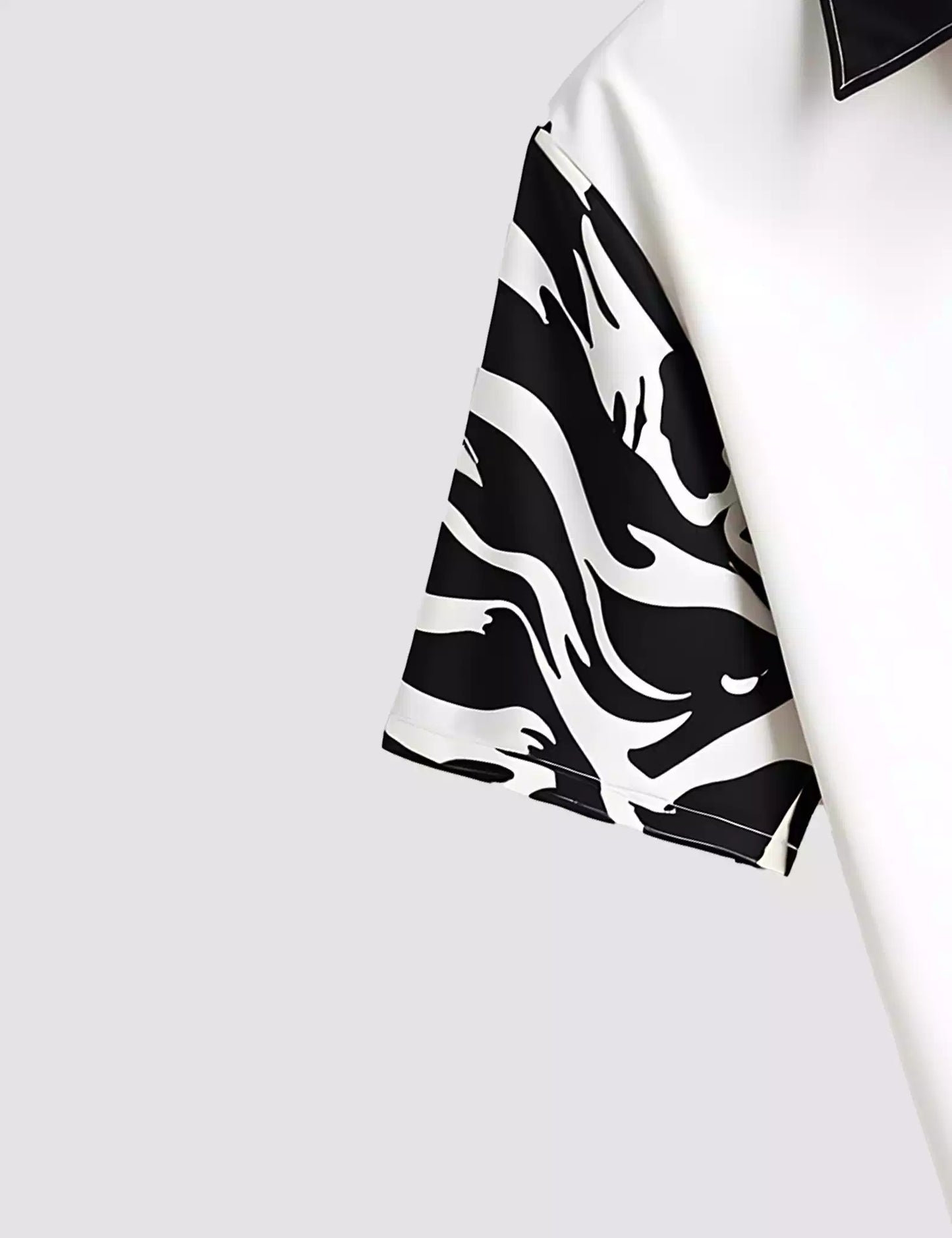 Black Feather Printed Designer Men's Half Sleeves Printed Shirt Exclusive Super Sale