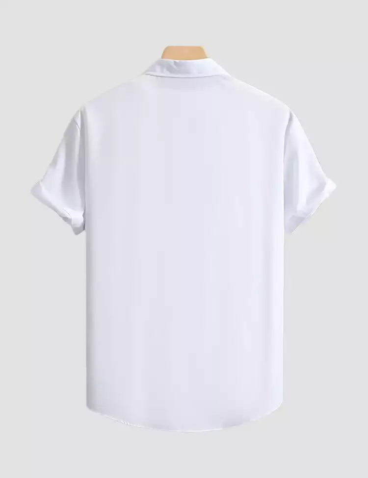 WHITE BUTTERFLY Design Mens Half Sleeves Cotton Shirts