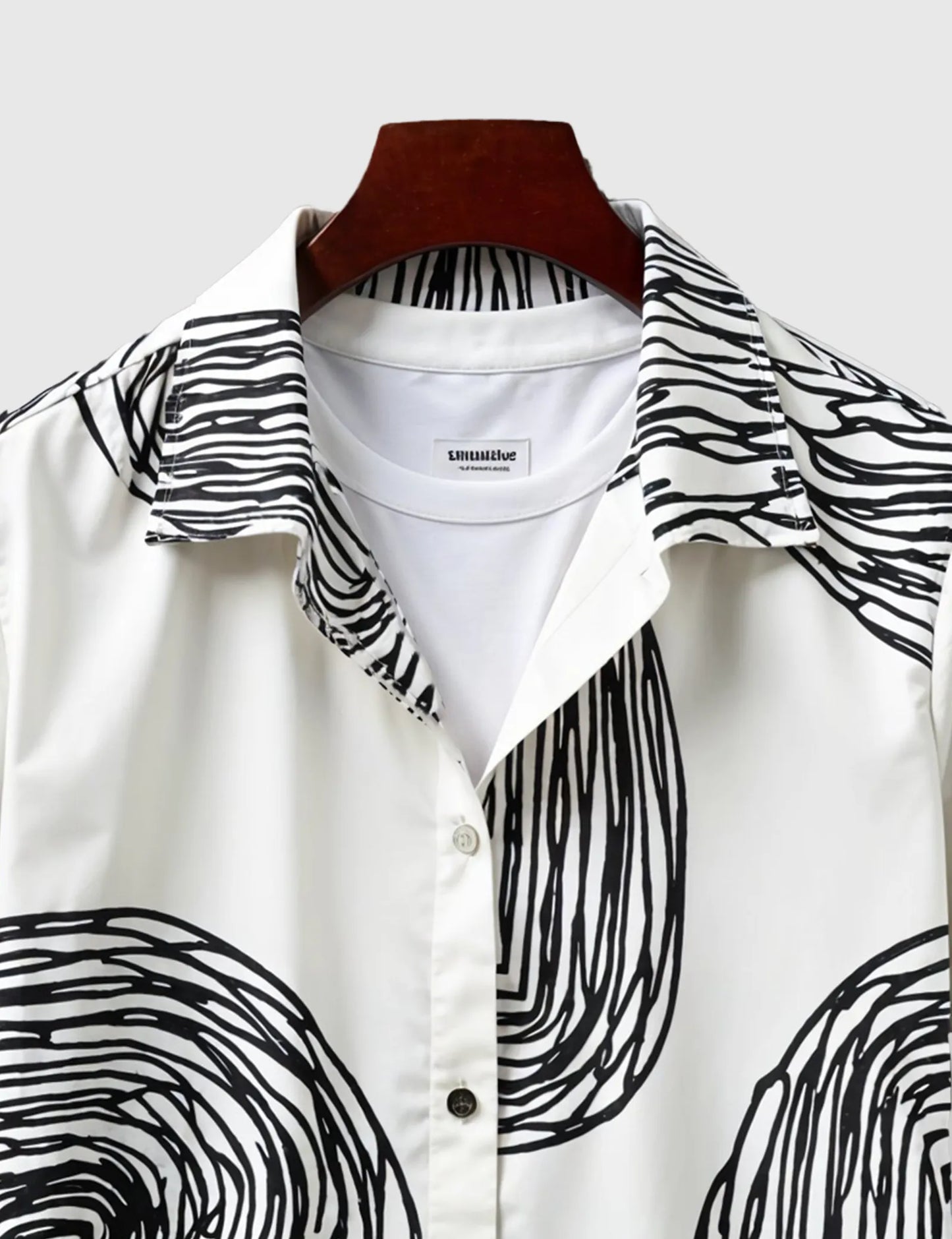 White Mandala Men's Half Sleeves Printed Shirt Exclusive
