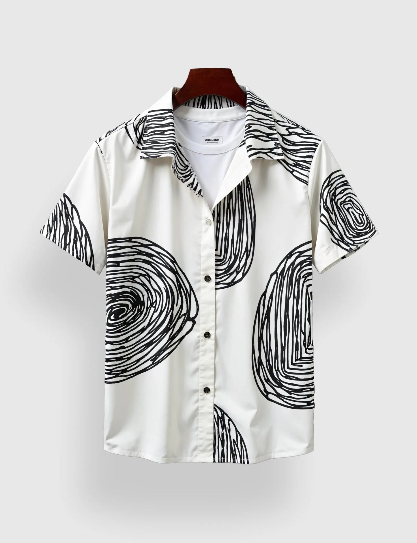 White Mandala Men's Half Sleeves Printed Shirt Exclusive