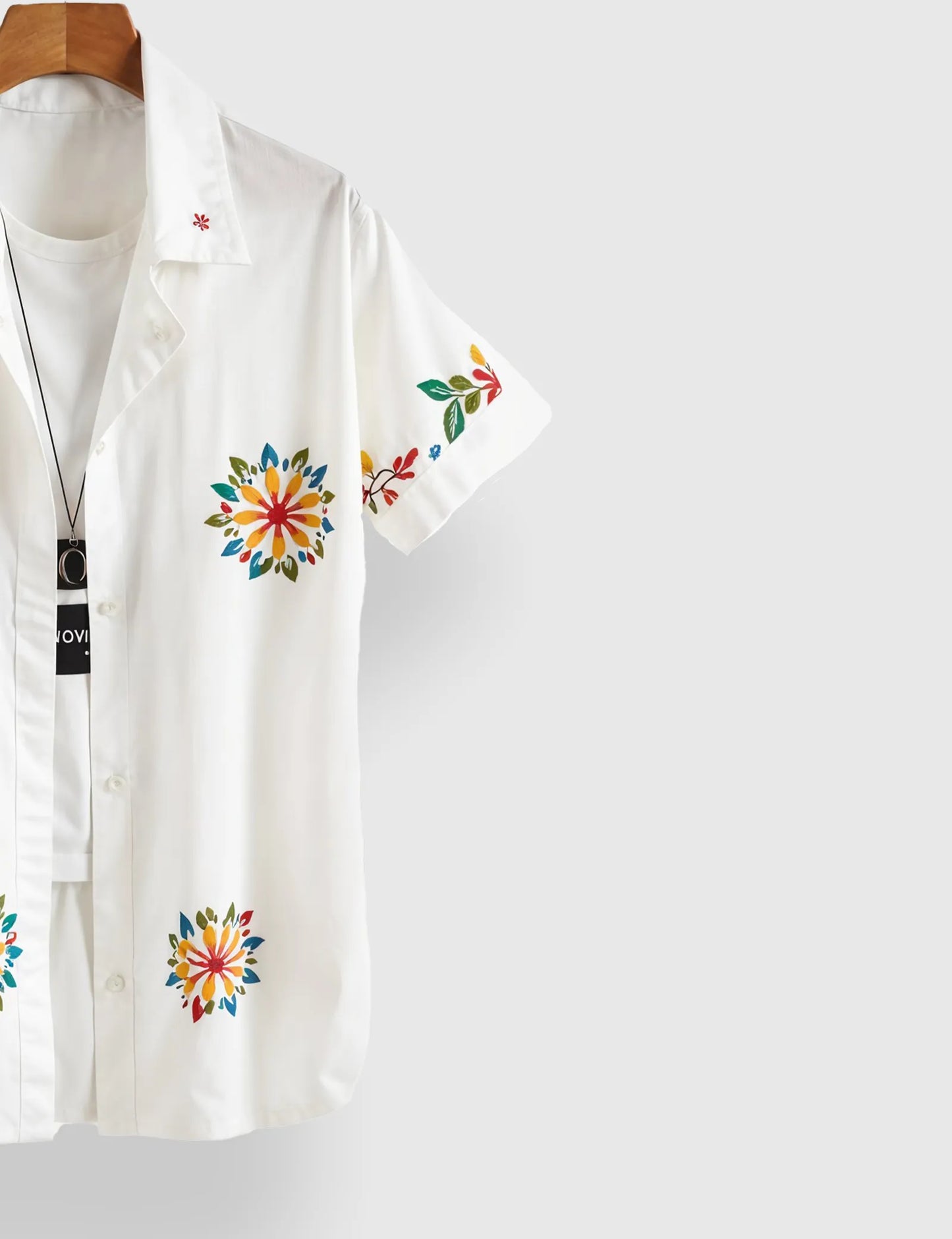 White Sunflower Men's Half Sleeves Printed Shirt Exclusive