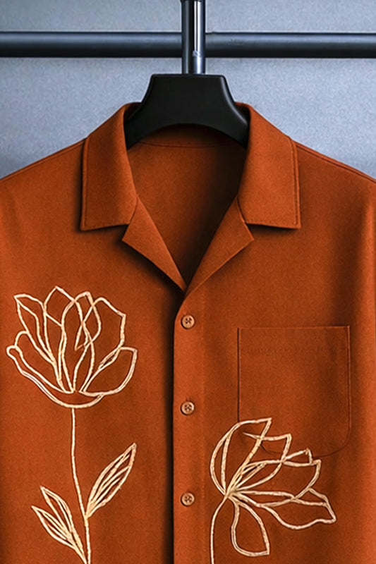 Ember Flora Men's Casual Half Sleeve Shirt and Full Pant Set - XPCRDF