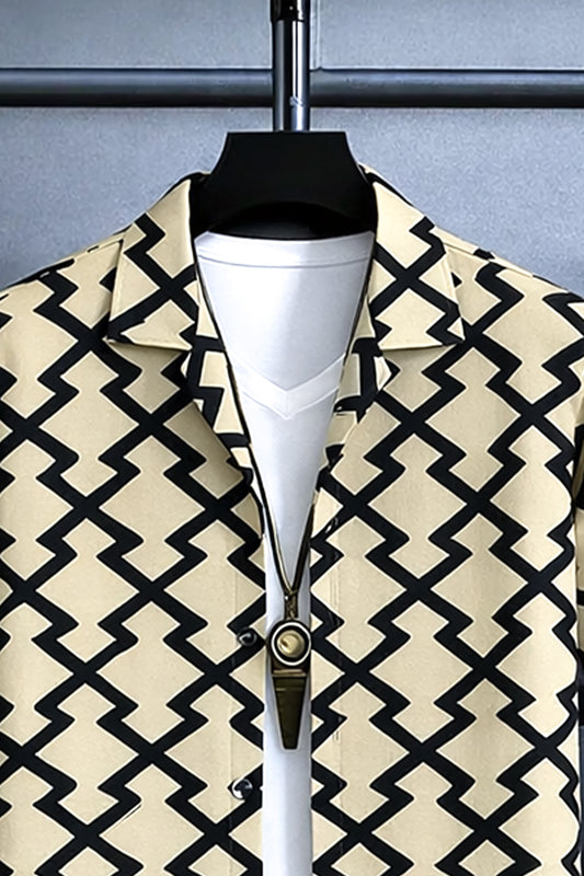 Z Pattern Men's Casual Half Sleeve Shirt and Full Pant Set - XPCRDF