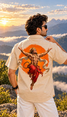 Orange Hanuman Mythological Half Sleeves Shirt - XPSTHS