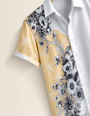BL Side Flower Mens Classic Half Sleeves Shirt - XPST