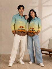Bus Printed His & Hers Unisex Shirt