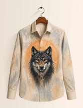 Cream Wolf Printed His & Hers Unisex Shirt