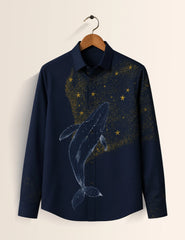Navy Whale Printed His & Hers Unisex Shirt