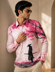 Pink Blossom Printed His & Hers Unisex Shirt