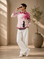 Pink Blossom Printed His & Hers Unisex Shirt