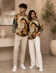 Wolf Printed His & Hers Unisex Shirt