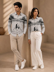 White Lake Printed His & Hers Unisex Shirt