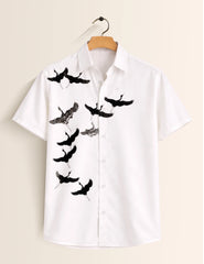 Flying Flamingo Mens Classic Half Sleeves Shirt - XPST