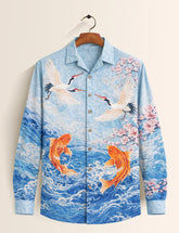 Gold Fish Printed Mens Classic Full Sleeves Shirt - XPST