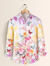 Multi Butterfly Printed Mens Classic Full Sleeves Shirt - XPST
