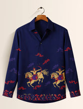 Navy Horse Mens Classic Full Sleeves Shirt - XPST