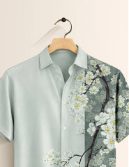 Green Tree Mens Classic Half Sleeves Shirt - XPST