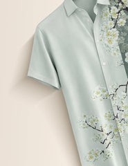 Green Tree Mens Classic Half Sleeves Shirt - XPST
