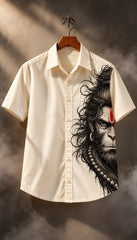 Hanuman Half Face Mythological Half Sleeves Shirt - XPSTHS