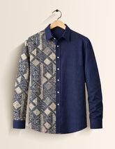 Navy Mandala Mens Classic Full Sleeves Shirt - XPST