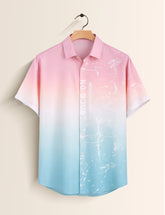Pink Blue Shady Mens Classic Half Sleeves Shirt - XPST