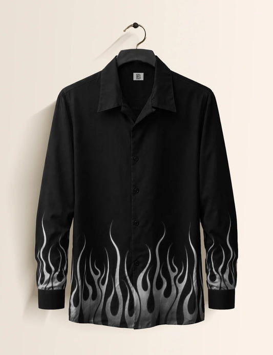Black Fire Street Style Menβs Premium Full-Sleeve Shirt - XPST