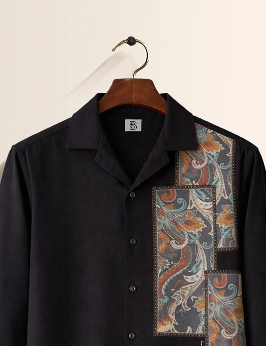 Black Mandala Street Style Men’s Premium Full-Sleeve Shirt - XPST