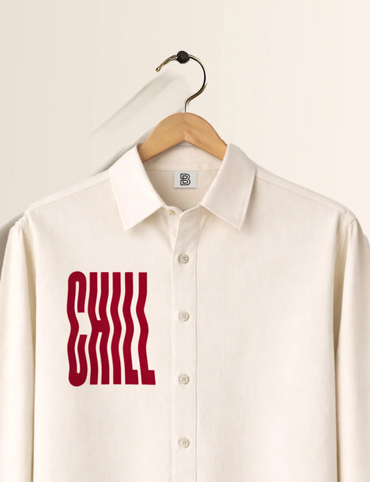 Cream Chill Street Style Men’s Premium Full-Sleeve Shirt - XPST
