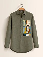 Green Guitar Street Style Men’s Premium Full-Sleeve Shirt - XPST