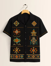 Triangle Black Printed Boys Half Sleeves Shirts - XPST