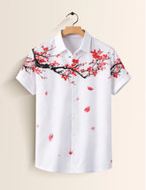 White stem Mens Classic Half Sleeves Shirt - XPST