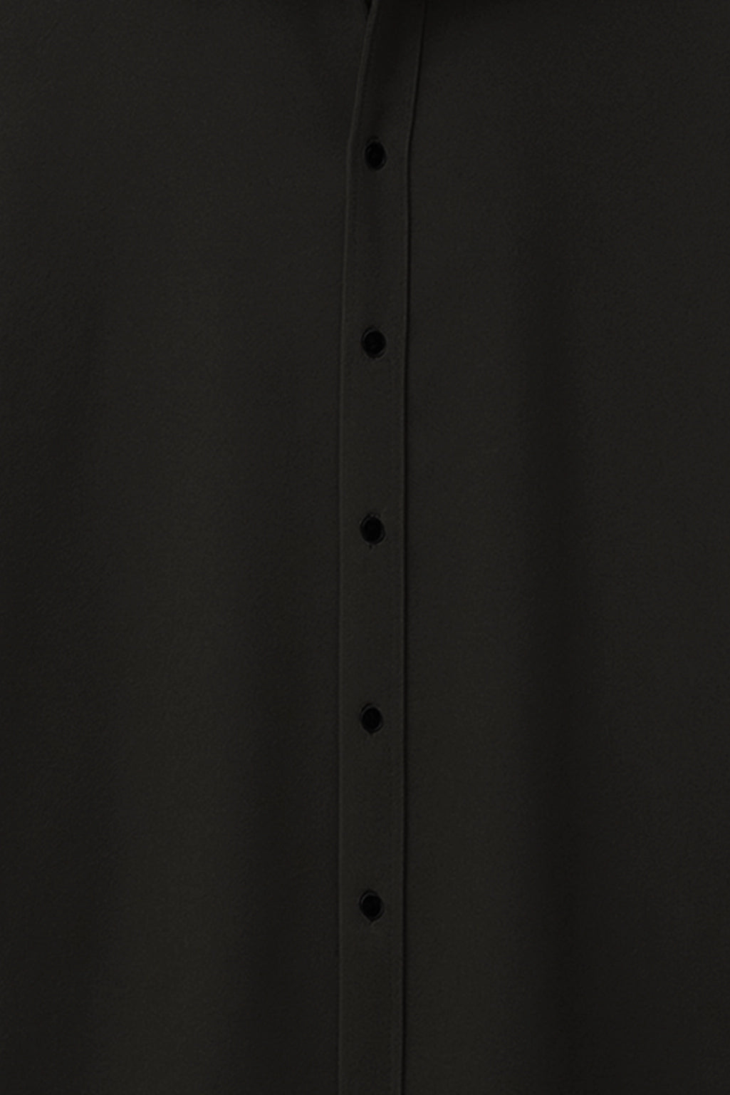 Men Spring And Summer Solid Color Loose Casual Long-Sleeved Shirt Black Color