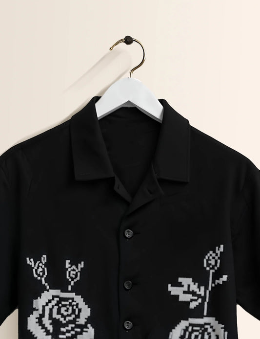 Rose Printed GenZ Vibe Premium Fancy Shirt – Trendy, Aesthetic & Street-Style Ready - XPST