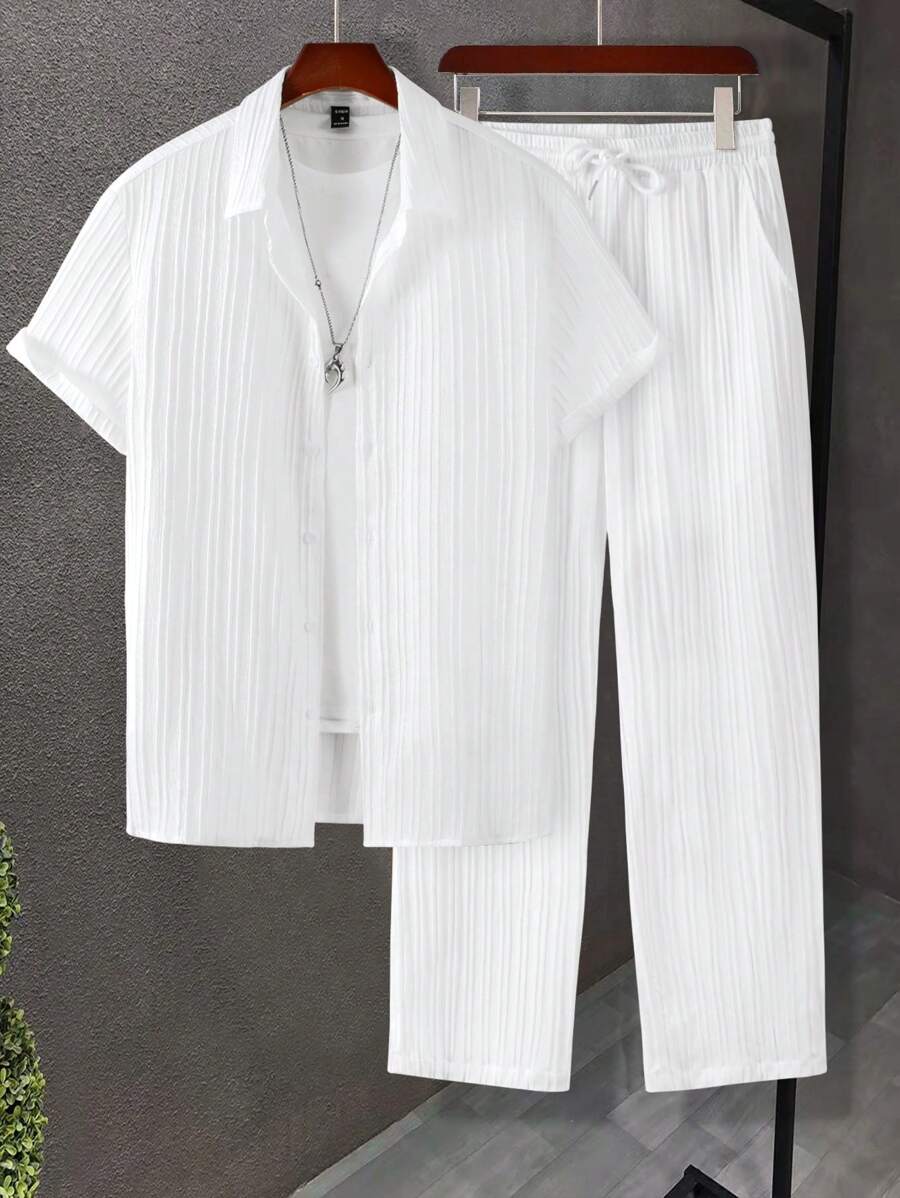 Sugar Cane White Color Mens Full Set Trouser and Shirt Half Sleeves - XPCRDF
