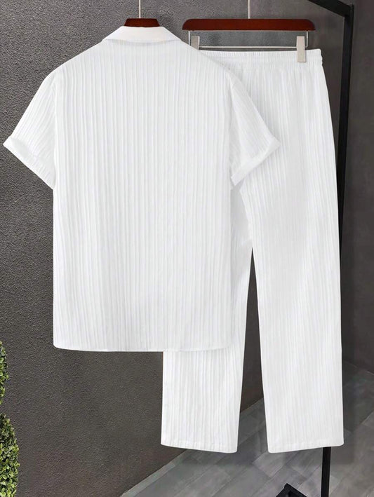 Sugar Cane White Color Mens Full Set Trouser and Shirt Half Sleeves - XPCRDF
